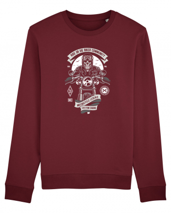 Ride or Die Biker Skull Burgundy