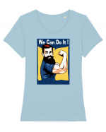 We can Do It Tricou mânecă scurtă guler larg fitted Damă Expresser