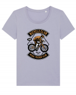 Skull Bicycle Skeleton Tricou mânecă scurtă guler larg fitted Damă Expresser