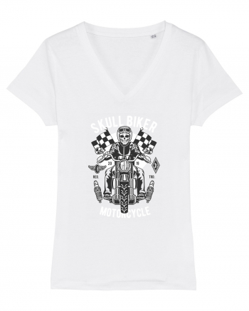 Skull Biker Race White