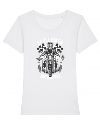 Skull Biker Race White
