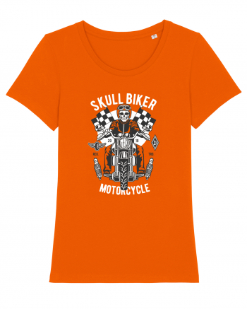 Skull Biker Race Bright Orange