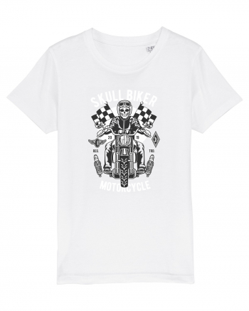 Skull Biker Race White