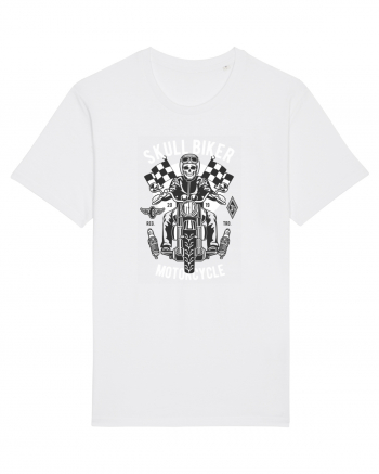 Skull Biker Race White