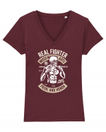 Skull MMA Fighter Tricou mânecă scurtă guler V Damă Evoker