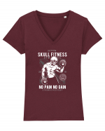 Skull Fitness Gym Tricou mânecă scurtă guler V Damă Evoker