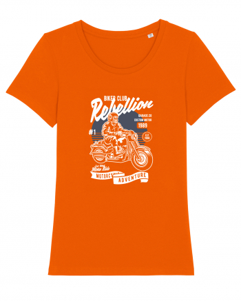 Skull Motorbiker Bright Orange