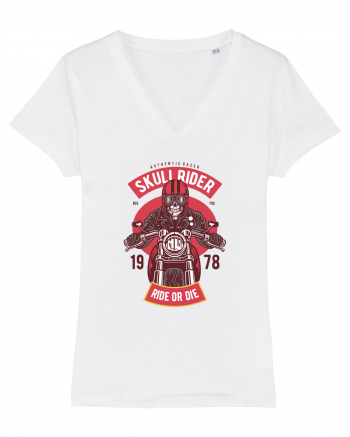 Skull Biker Red White