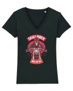 Skull Biker Red Tricou mânecă scurtă guler V Damă Evoker