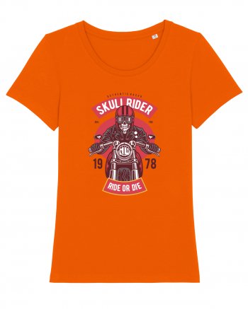 Skull Biker Red Bright Orange