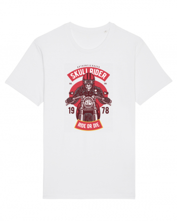 Skull Biker Red White