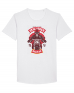 Skull Biker Red Tricou mânecă scurtă guler larg Bărbat Skater