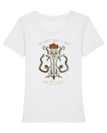 Skull Crown Sword Tricou mânecă scurtă guler larg fitted Damă Expresser