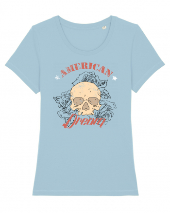 American Dream Skull Sky Blue