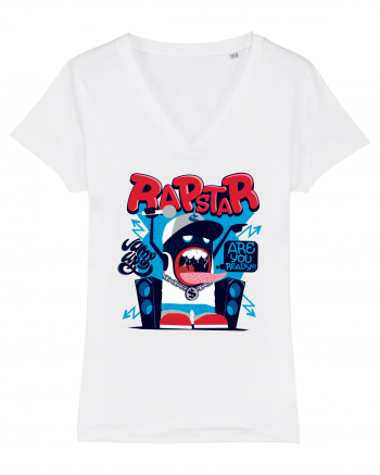 Rapstar Monster Cartoon White