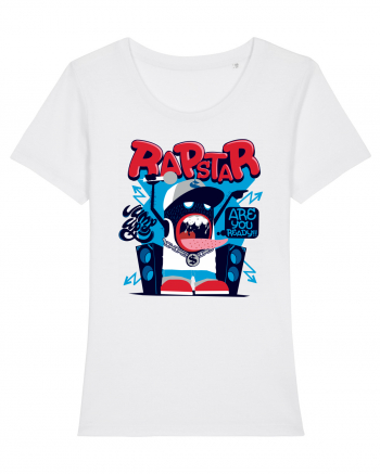 Rapstar Monster Cartoon White