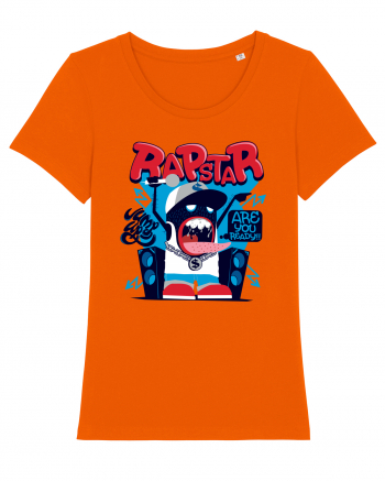 Rapstar Monster Cartoon Bright Orange