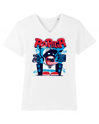 Rapstar Monster Cartoon White