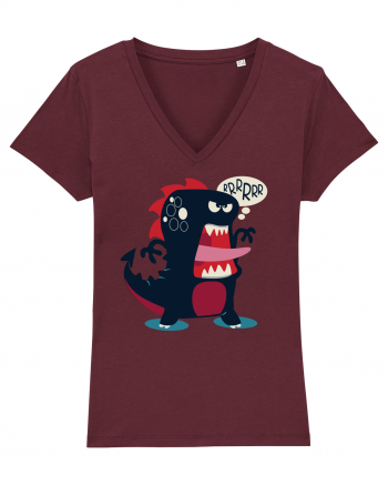 Dinosaur Cartoon Burgundy