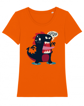 Dinosaur Cartoon Bright Orange