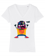 Rock Star Fan Cartoon Tricou mânecă scurtă guler V Damă Evoker