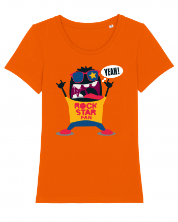 Rock Star Fan Cartoon Bright Orange