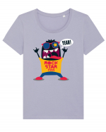 Rock Star Fan Cartoon Tricou mânecă scurtă guler larg fitted Damă Expresser