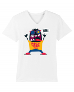 Rock Star Fan Cartoon Tricou mânecă scurtă guler V Bărbat Presenter