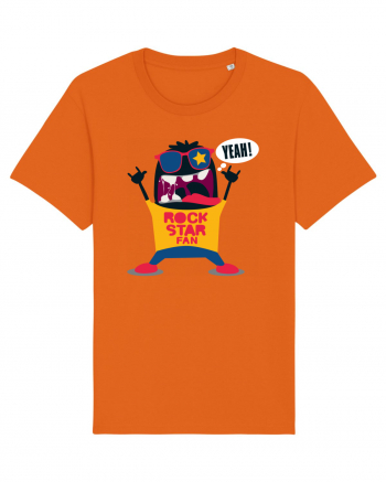 Rock Star Fan Cartoon Bright Orange