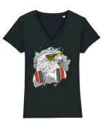 Eagle Headphones Hipster Tricou mânecă scurtă guler V Damă Evoker