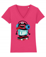 Whats Up Cartoon Tricou mânecă scurtă guler V Damă Evoker