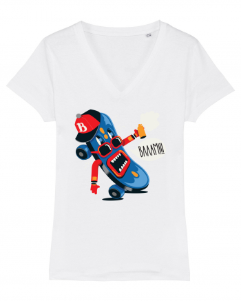 Bam Cartoon Skateboard White