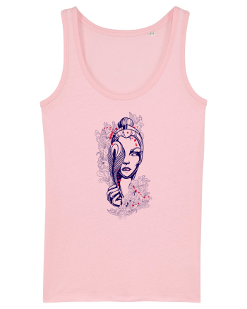 Femeie cu Pană Floral Cotton Pink