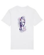 Femeie cu Pană Floral Tricou mânecă scurtă Unisex Rocker