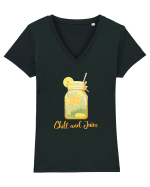Chill and Juice Tricou mânecă scurtă guler V Damă Evoker