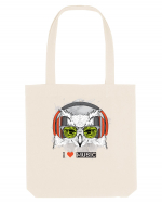 Owl Hipster Headphones Sacoșă textilă