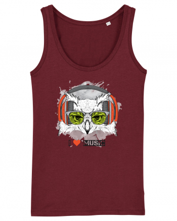 Owl Hipster Headphones Burgundy