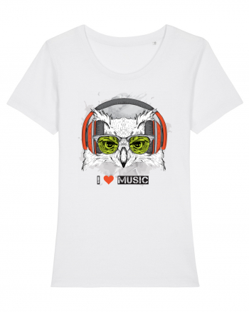 Owl Hipster Headphones White