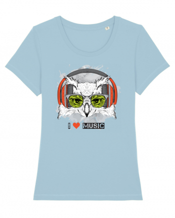 Owl Hipster Headphones Sky Blue