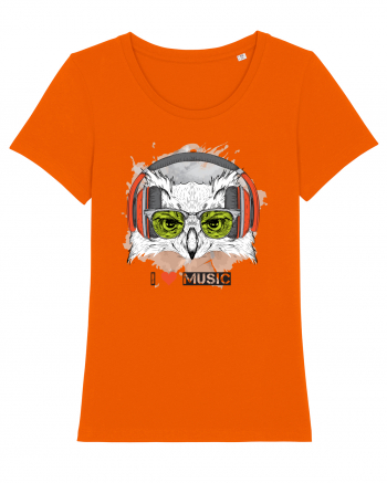 Owl Hipster Headphones Bright Orange