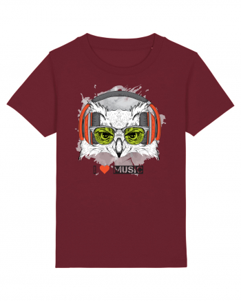 Owl Hipster Headphones Burgundy