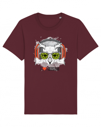 Owl Hipster Headphones Burgundy