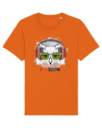 Owl Hipster Headphones Bright Orange