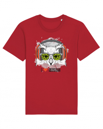 Owl Hipster Headphones Red