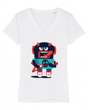 Rocker Cartoon Monster White