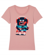 Rocker Cartoon Monster Tricou mânecă scurtă guler larg fitted Damă Expresser