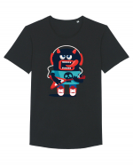 Rocker Cartoon Monster Tricou mânecă scurtă guler larg Bărbat Skater