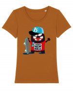 I have No Idea Cartoon Tricou mânecă scurtă guler larg fitted Damă Expresser