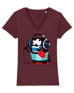 Headphones Crazy Monster Tricou mânecă scurtă guler V Damă Evoker