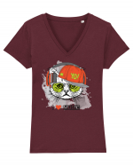 I love Music Cat Tricou mânecă scurtă guler V Damă Evoker